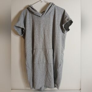 Gray Hooded Short Sleeve Shirt